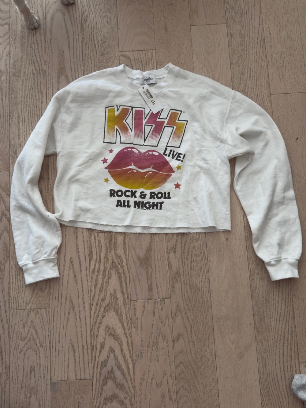 RARE KISS Graphic Crop Sweatshirt by Soul Cycle